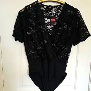 Adidlove Black Lace‎ Body Suit Top. New With Tage Size Large.